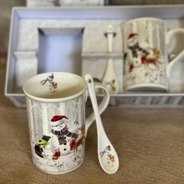 Caja navidad 2 tazas - gris -