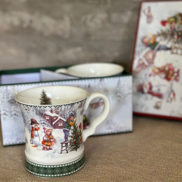 Caja navidad, 2 tazas - verde-